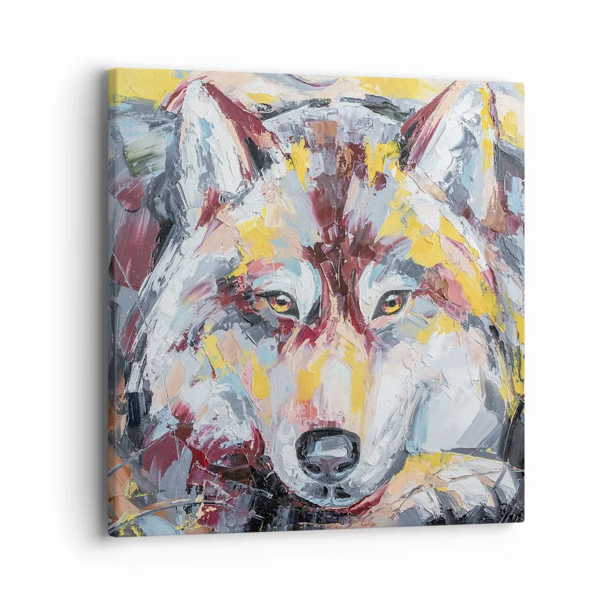 Cuadro sobre lienzo - Impresión de Imagen - Pinceladas de lobo - 40x40 cm
