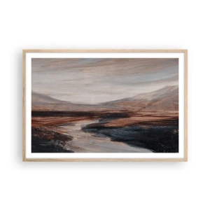 Póster en marco roble claro -  Valle apacible - 91x61 cm