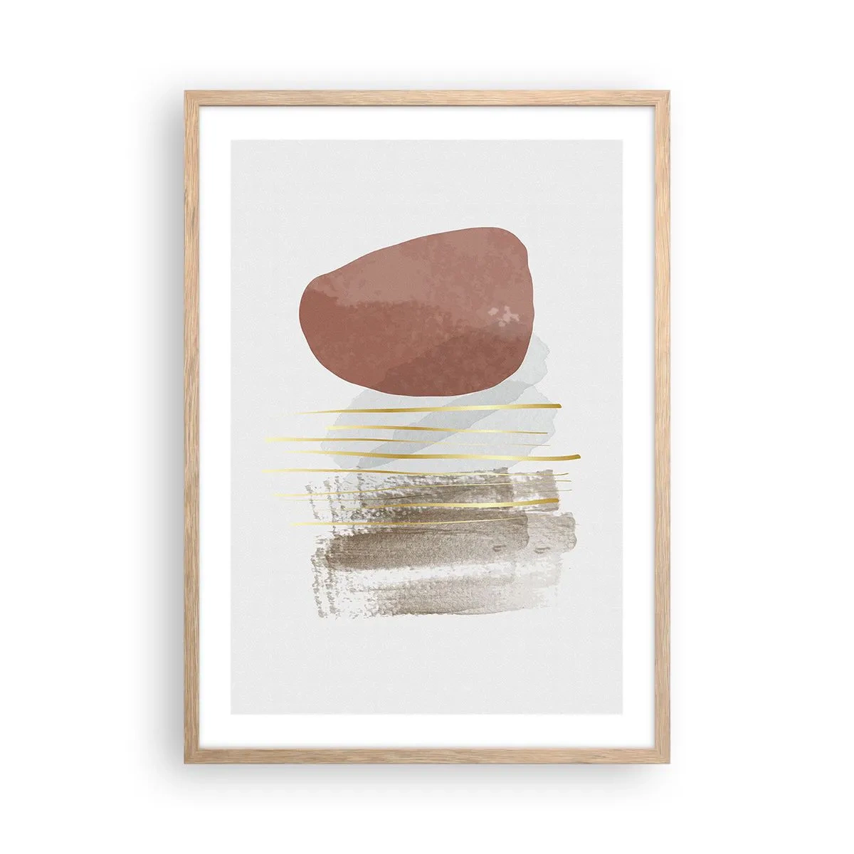 Póster en marco roble claro - Una columnata abstracta - 50x70 cm