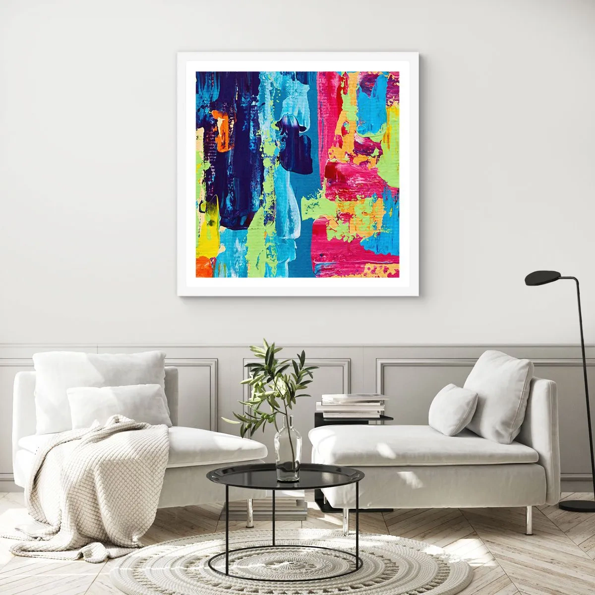 Póster en marco blanco - ¡La vida es hermosa! - 40x40 cm