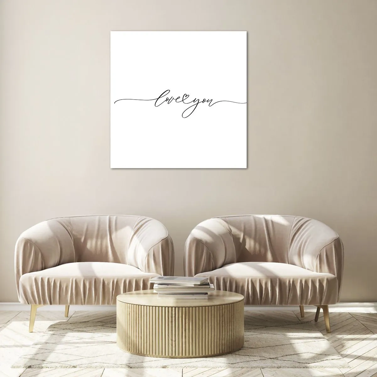 Cuadro sobre vidrio - Impresiones sobre Vidrio - Negro sobre blanco - 40x40 cm