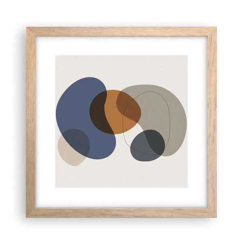 Póster en marco roble claro - Gotas de color - 30x30 cm