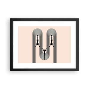 Póster en marco negro - Al revés, o no - 40x30 cm