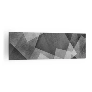 Cuadro sobre lienzo - Impresión de Imagen - Abstracción en blanco y negro con formas geométricas. - 160x50cm - Un símbolo eterno de permanencia y orden - Decoración de pared moderna para salón y dormitorio ARTTOR