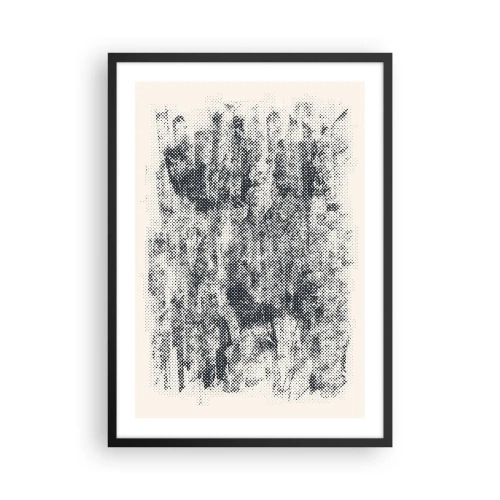 Póster en marco negro - Motivo gráfico de bosque retro - 50x70cm - Composición brumosa - Decoración de pared moderna para salón y dormitorio ARTTOR