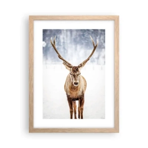 Póster en marco roble claro - Directamente desde la niebla de nieve - 30x40 cm