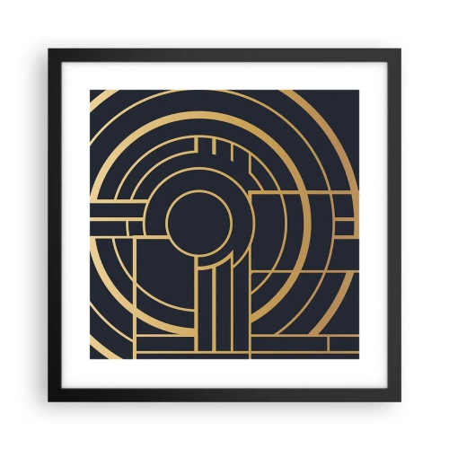 Póster en marco negro - Giro de los elementos - 40x40 cm