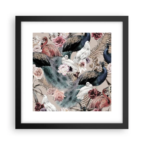 Póster en marco negro - En un jardín de palacio - 30x30 cm
