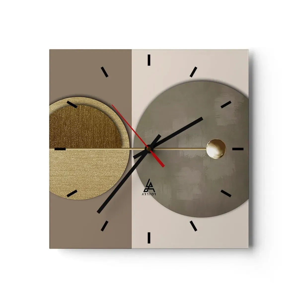 Reloj de pared - Reloj de vidrio - Equilibrio perfecto - 40x40 cm