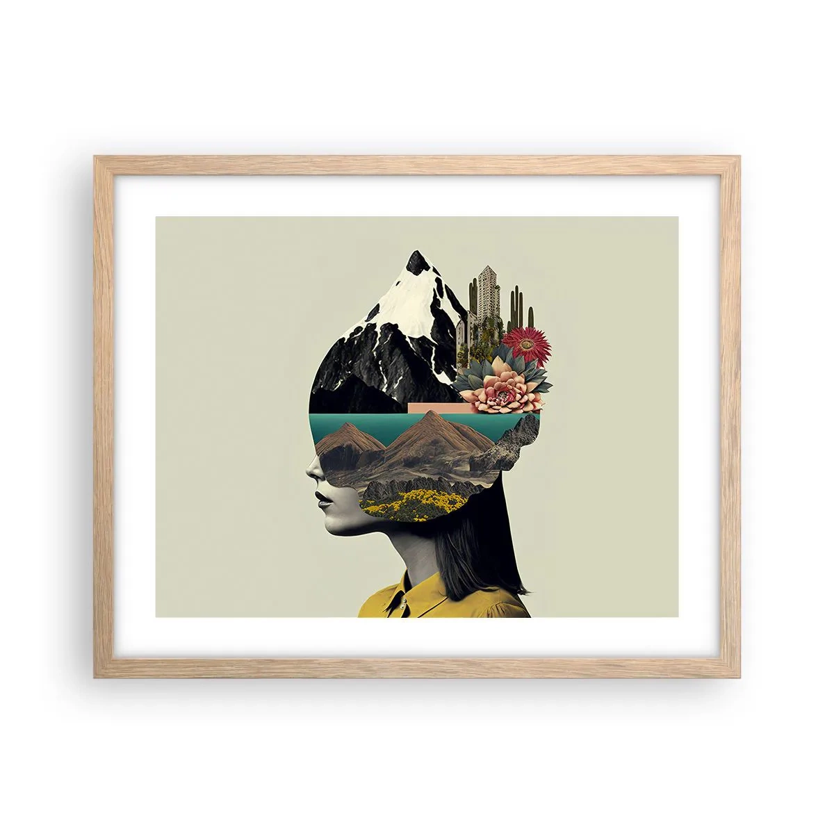 Póster en marco roble claro - La mujer, siempre un misterio - 50x40 cm