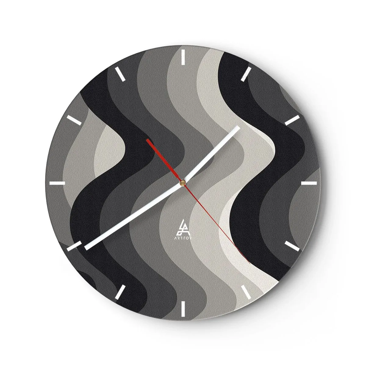 Reloj de pared - Reloj de vidrio - Ola tras ola - 40x40 cm