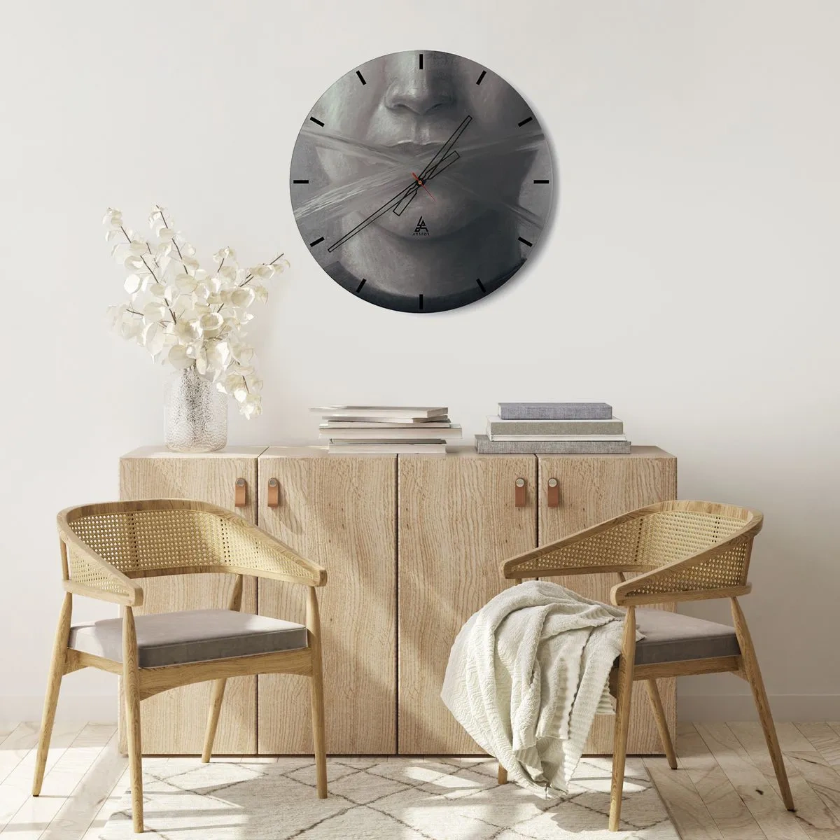 Reloj de pared - Reloj de vidrio - Ni una palabra - 30x30 cm