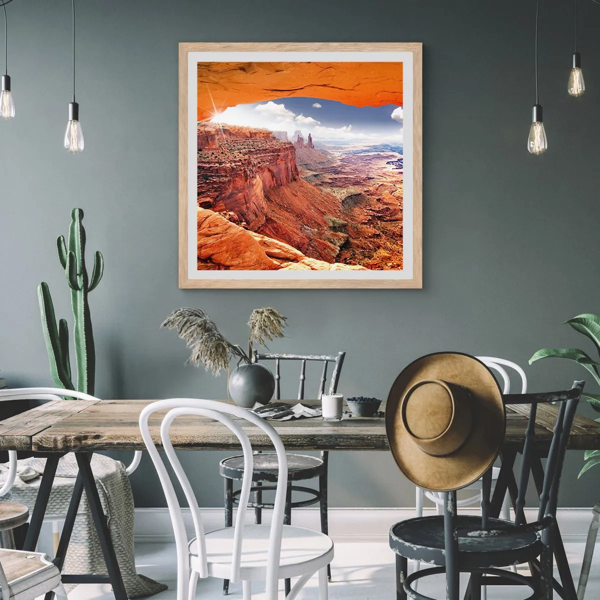 Póster en marco roble claro - Tallado por la propia naturaleza - 50x50 cm