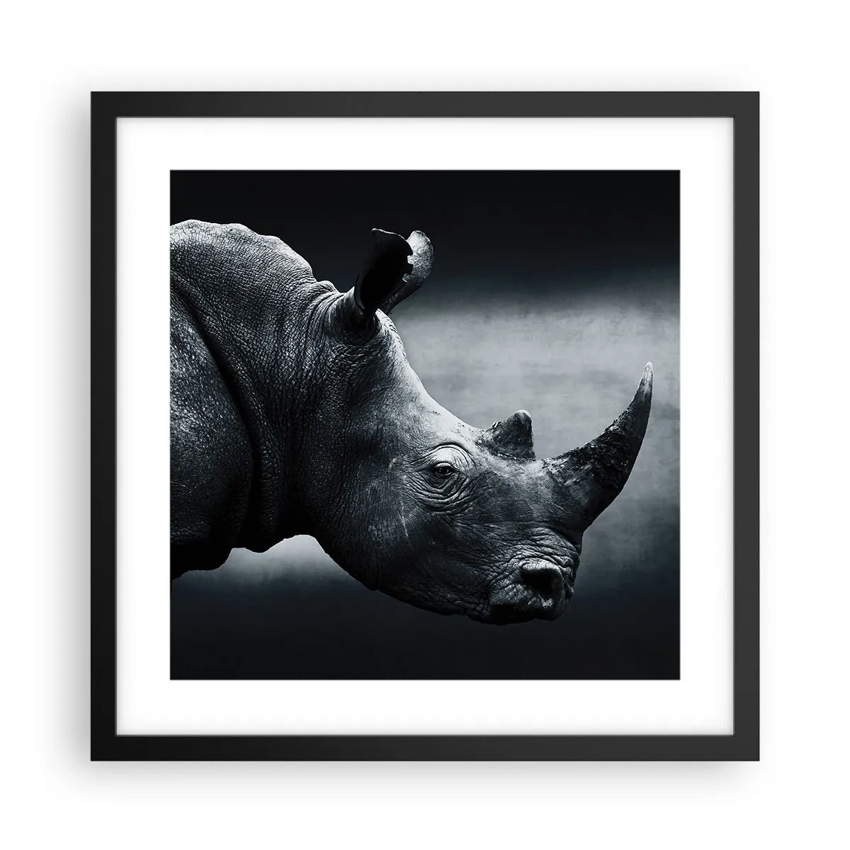 Póster en marco negro - Perfil derecho - 40x40 cm