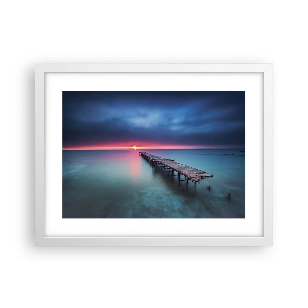 Póster en marco blanco - Entre el cielo y el agua - 40x30 cm