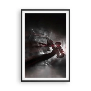 Póster en marco negro - En el vapor del jazz - 61x91 cm