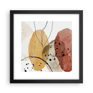 Póster en marco negro - Líneas y transparencias - 30x30 cm