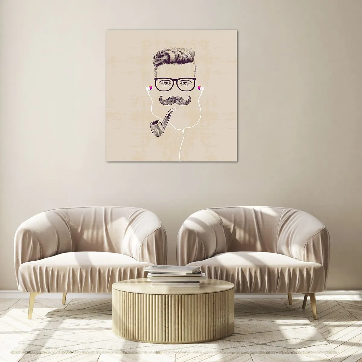 Cuadro sobre vidrio - Impresiones sobre Vidrio - Moda masculina - 70x70 cm
