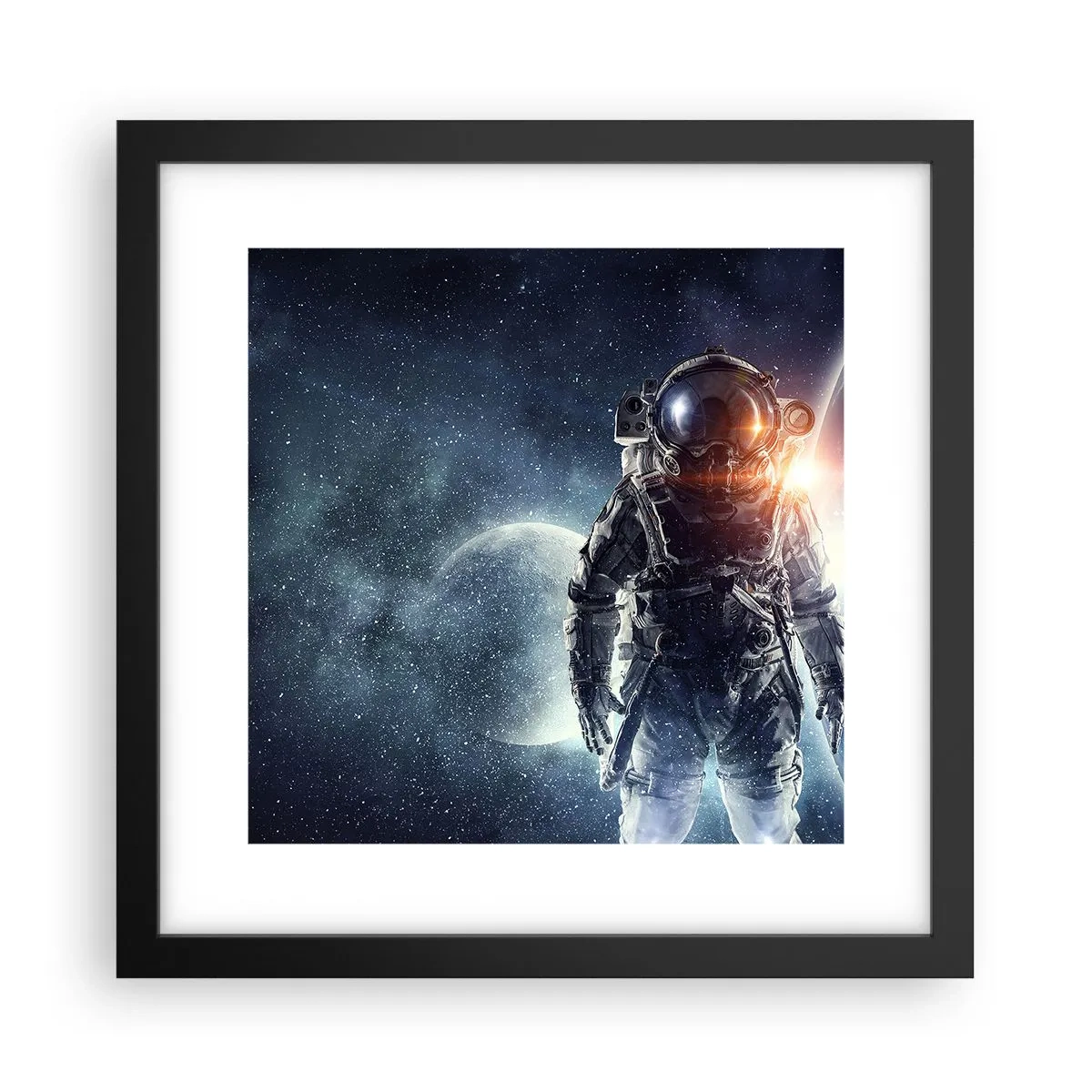 Póster en marco negro - Una aventura cósmica - 30x30 cm