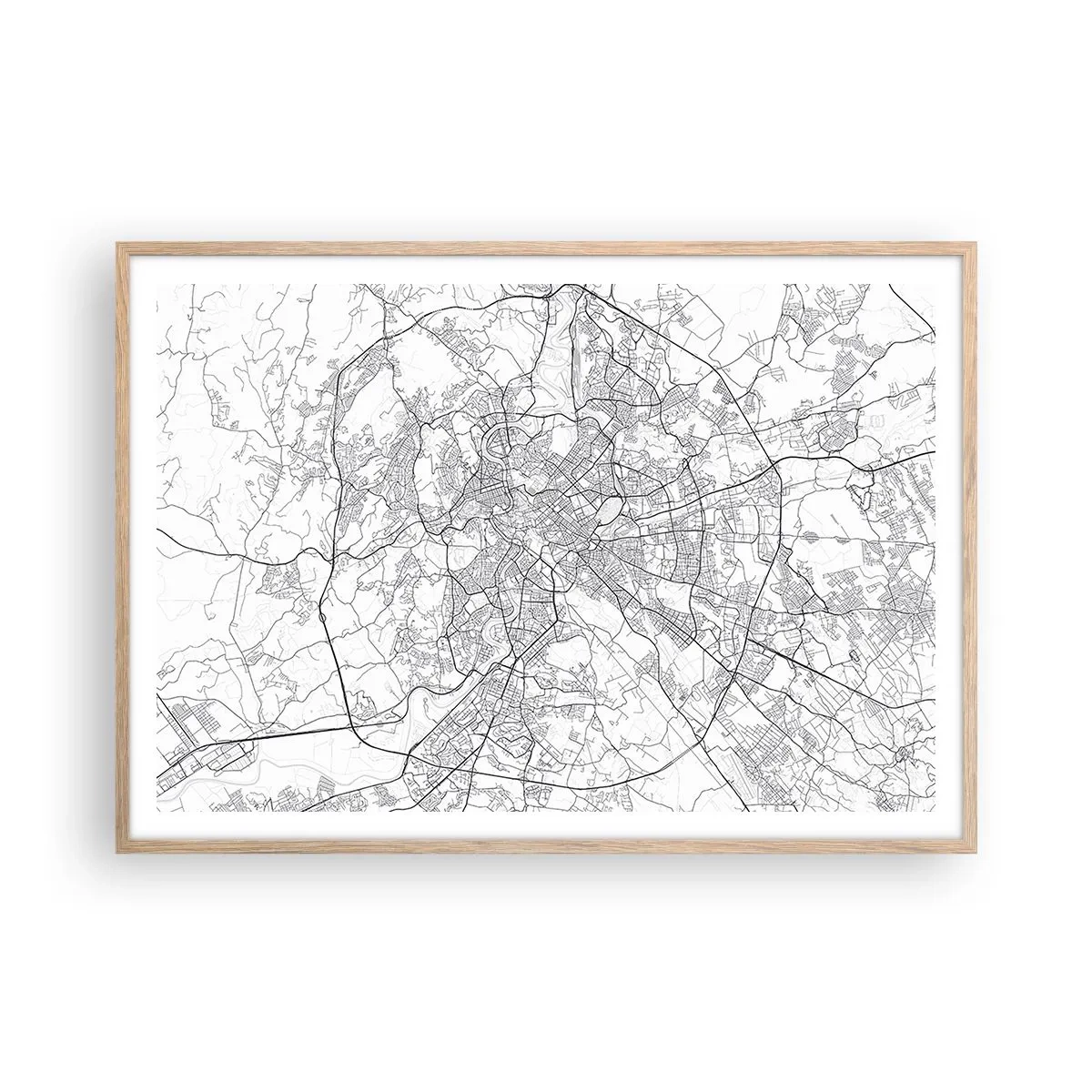 Póster en marco roble claro - El círculo romano - 100x70 cm