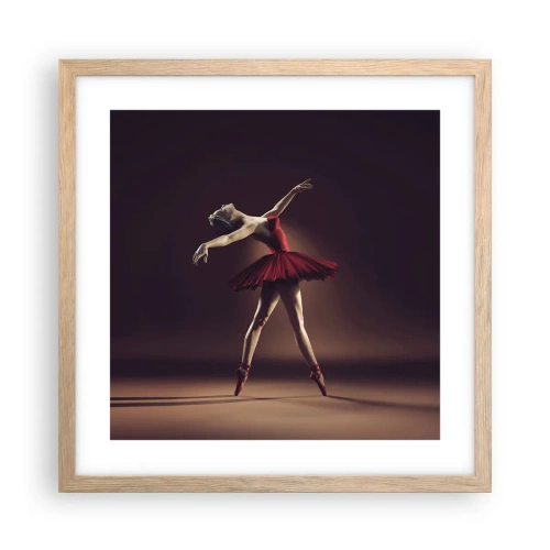 Póster en marco roble claro - Primera bailarina - 40x40 cm