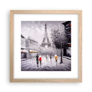 Póster en marco roble claro - Un paseo parisino - 30x30 cm