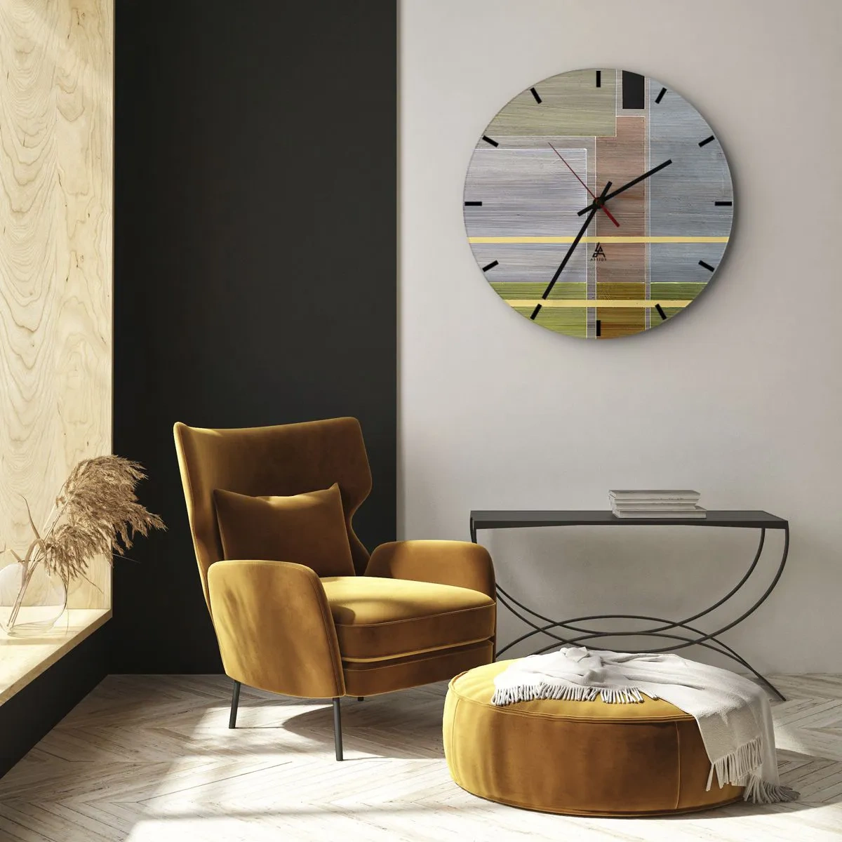 Reloj de pared - Reloj de vidrio - Recto y tranquilo - 40x40 cm