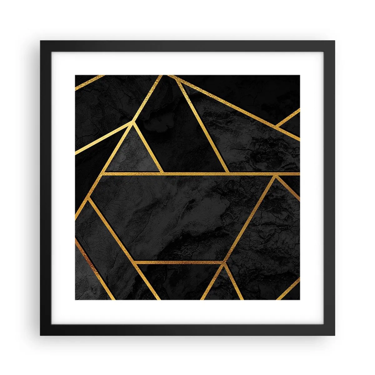 Póster en marco negro - Oscuridad y brillo - 40x40 cm