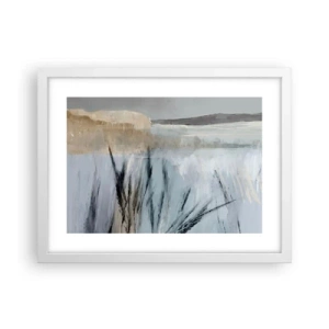 Póster en marco blanco - Campos de invierno - 40x30 cm
