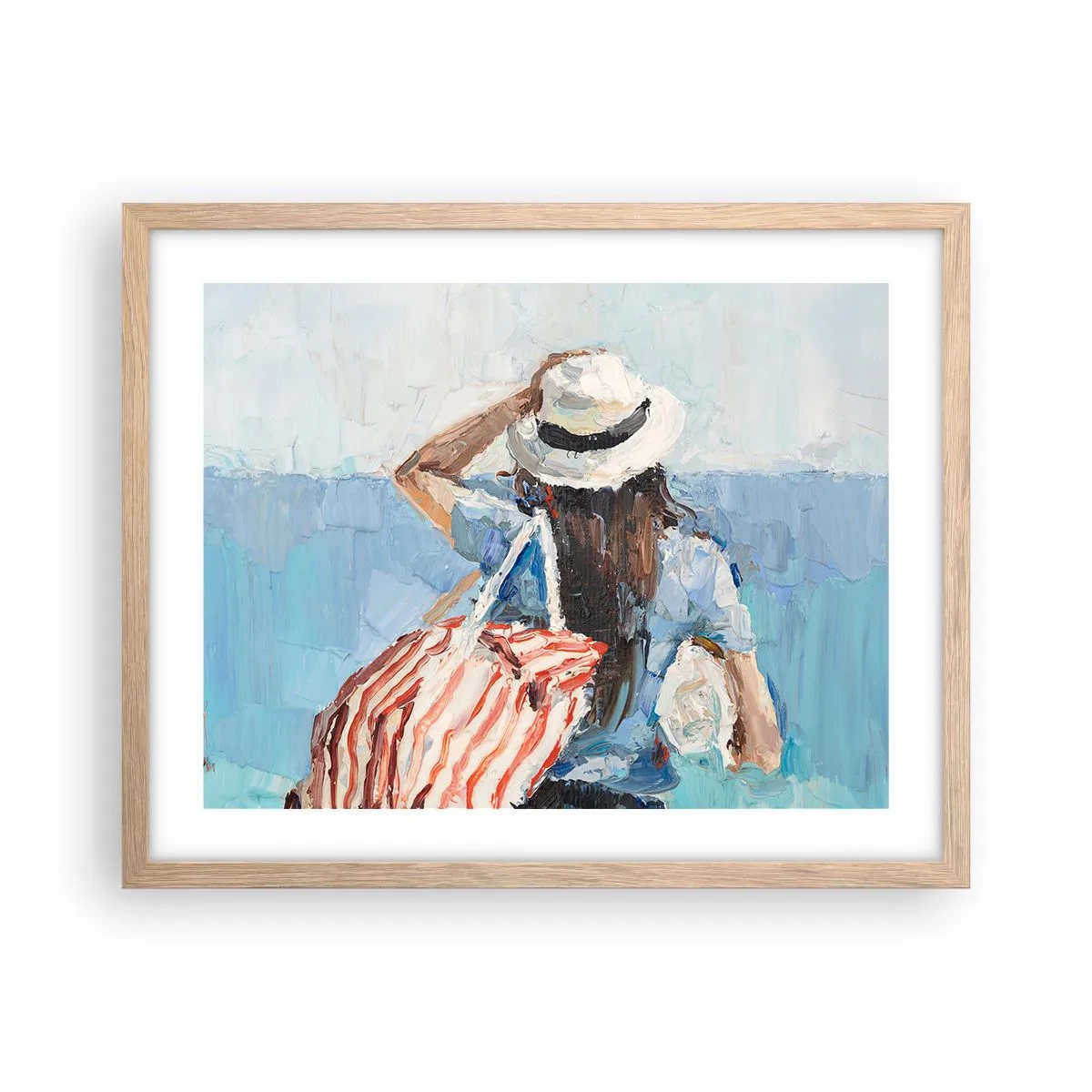 Póster en marco roble claro - Bienvenida a tus vacaciones - 50x40 cm