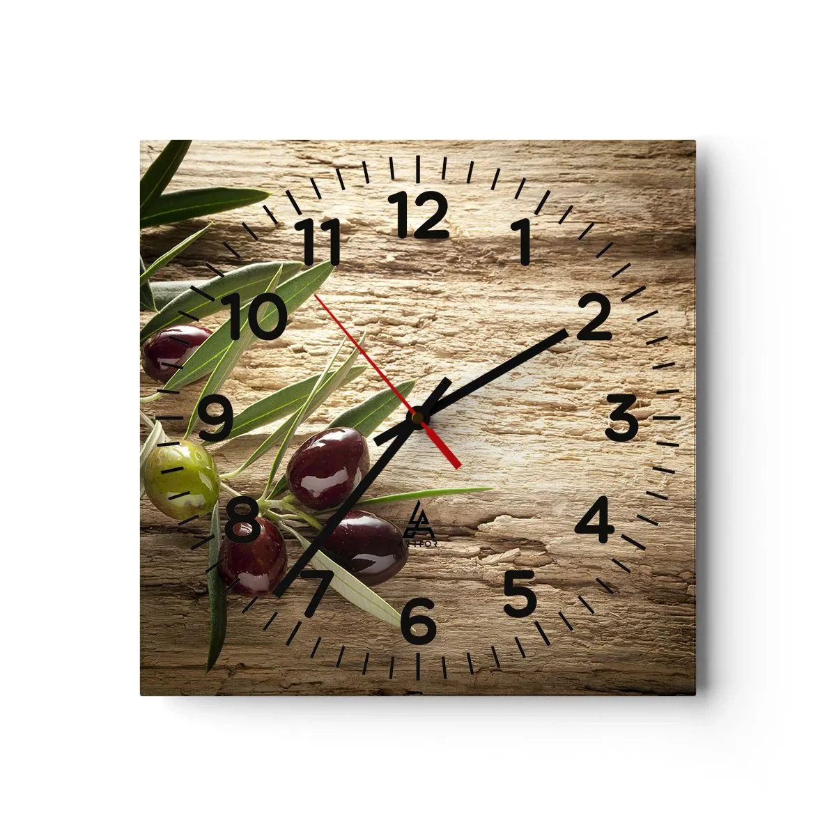 Reloj de pared - Reloj de vidrio - Directamente de la naturaleza - 30x30 cm