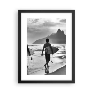 Póster en marco negro - Samba para una ola - 30x40 cm