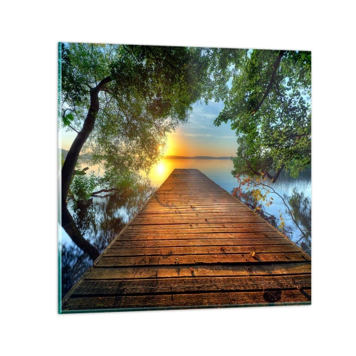 Cuadro sobre vidrio - Impresiones sobre Vidrio - Tómate tu tiempo, siéntate - 70x70 cm