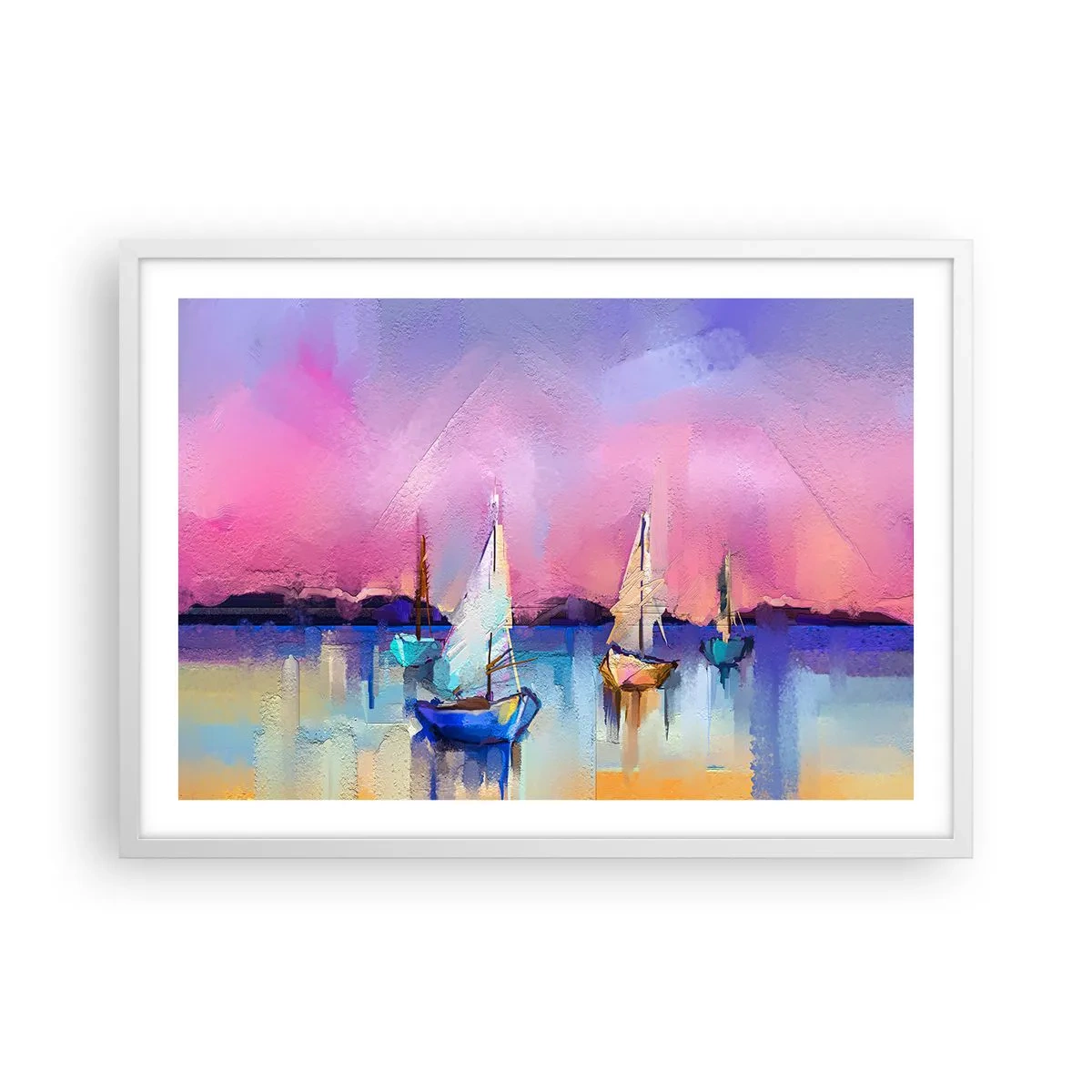 Póster en marco blanco - Dirección alta mar - 70x50 cm