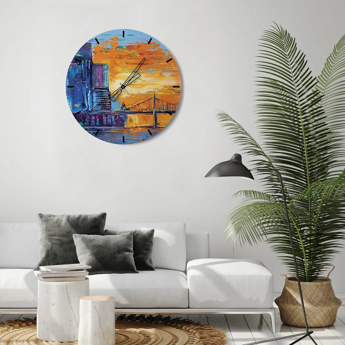 Reloj de pared - Reloj de vidrio - Cultura y naturaleza - 30x30 cm