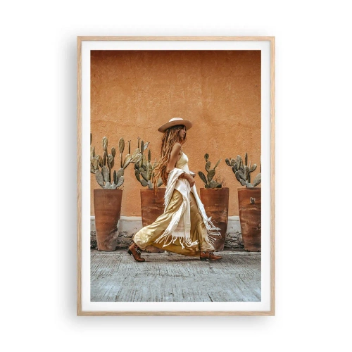 Póster en marco roble claro - Estilo hippie - 70x100 cm