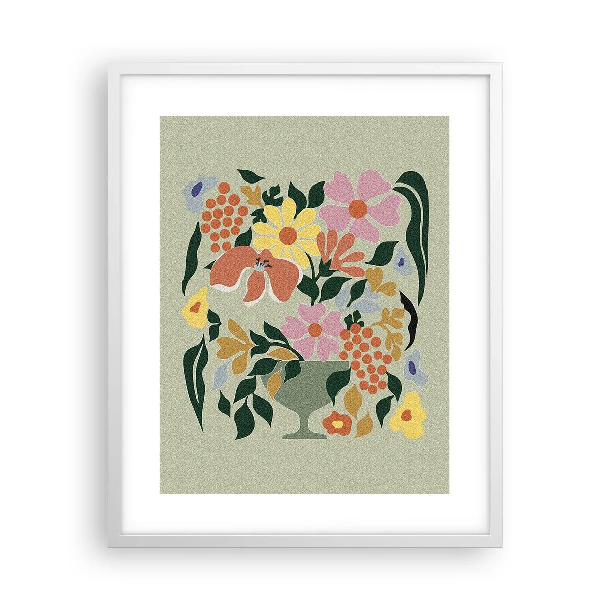 Póster en marco blanco - Un ramo rebosante de vida - 40x50 cm