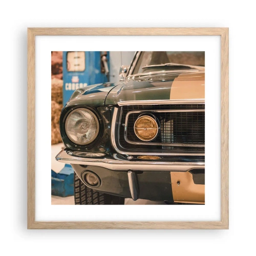 Póster en marco roble claro - Encuentro con una leyenda - 40x40 cm