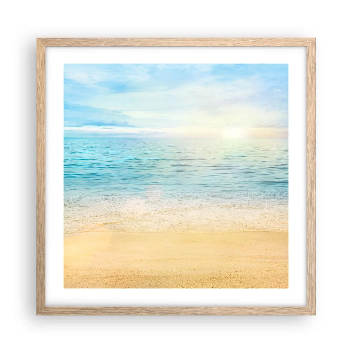 Póster en marco roble claro - Gran cielo azul - 50x50 cm