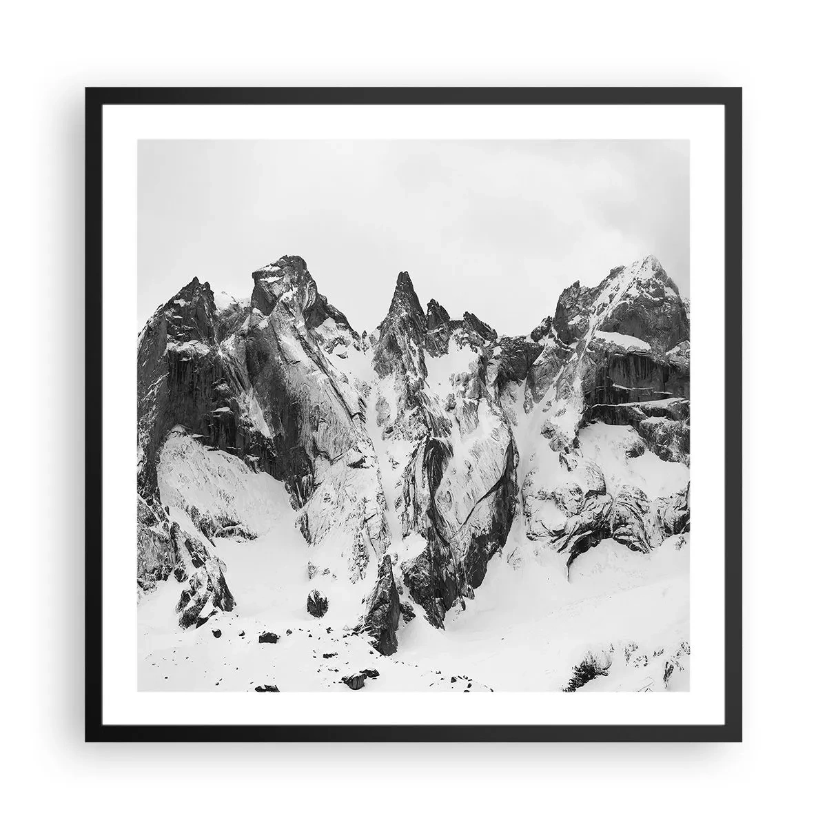Póster en marco negro - Cresta amenazante - 60x60 cm