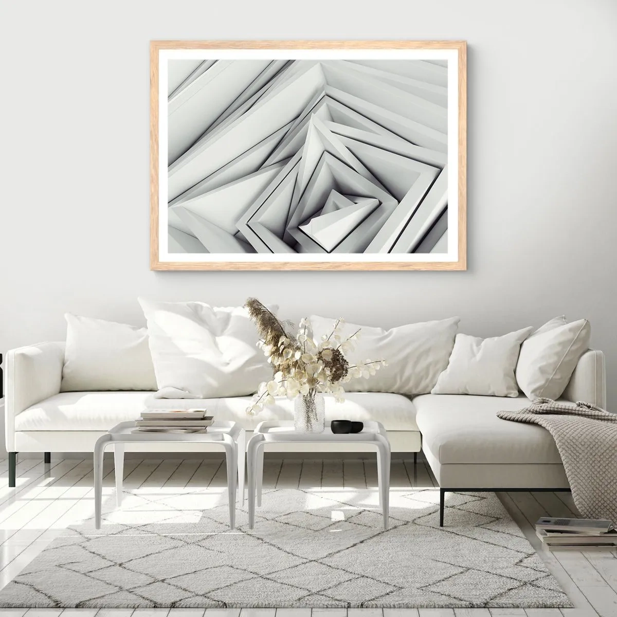 Póster en marco roble claro - Ángulos afilados - 40x30 cm