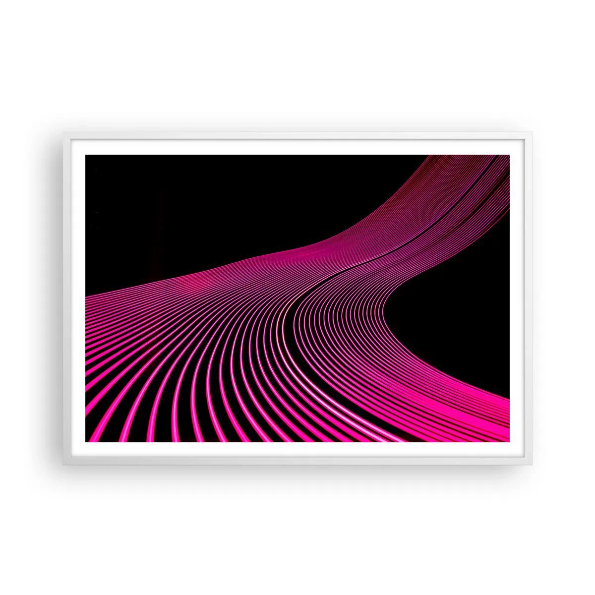 Póster en marco blanco - Avenida de luz - 100x70 cm