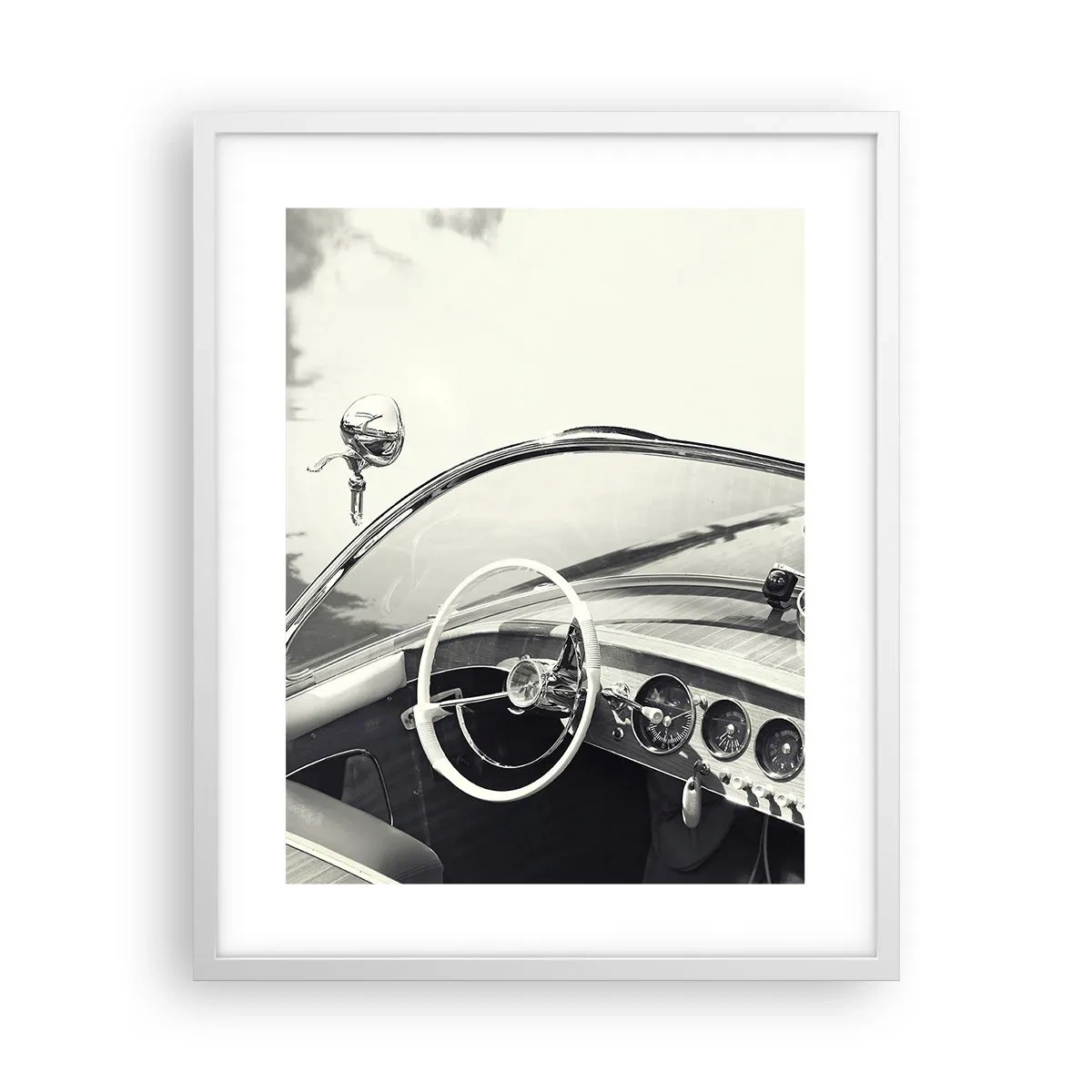 Póster en marco blanco - Tiempo para los ricos - 40x50 cm