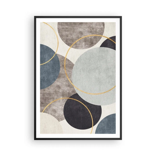 Póster en marco negro - Círculo tras círculo - 70x100 cm
