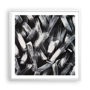 Póster en marco blanco - Abstracción en el espíritu industrial - 60x60 cm