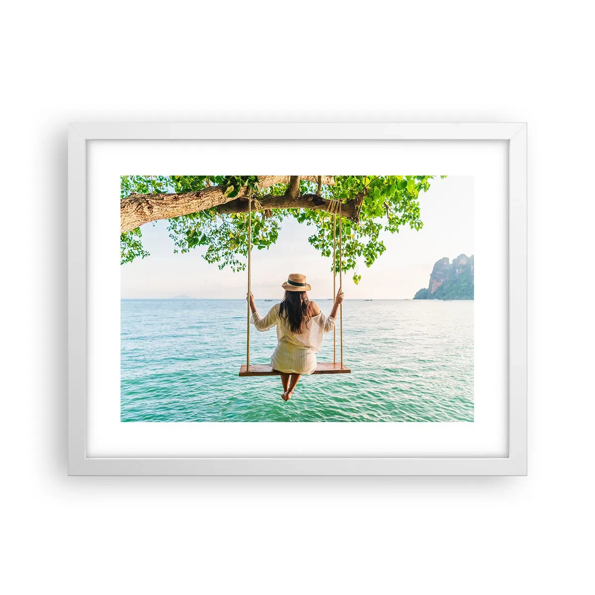 Póster en marco blanco - La vida es bella - 40x30 cm