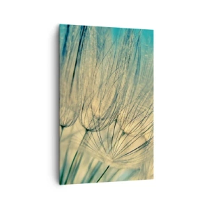 Cuadro sobre lienzo - Impresión de Imagen - Fotografía macro de dientes de león a la luz del día. - 80x120cm - Esperando el viento - Decoración de pared moderna para salón y dormitorio ARTTOR