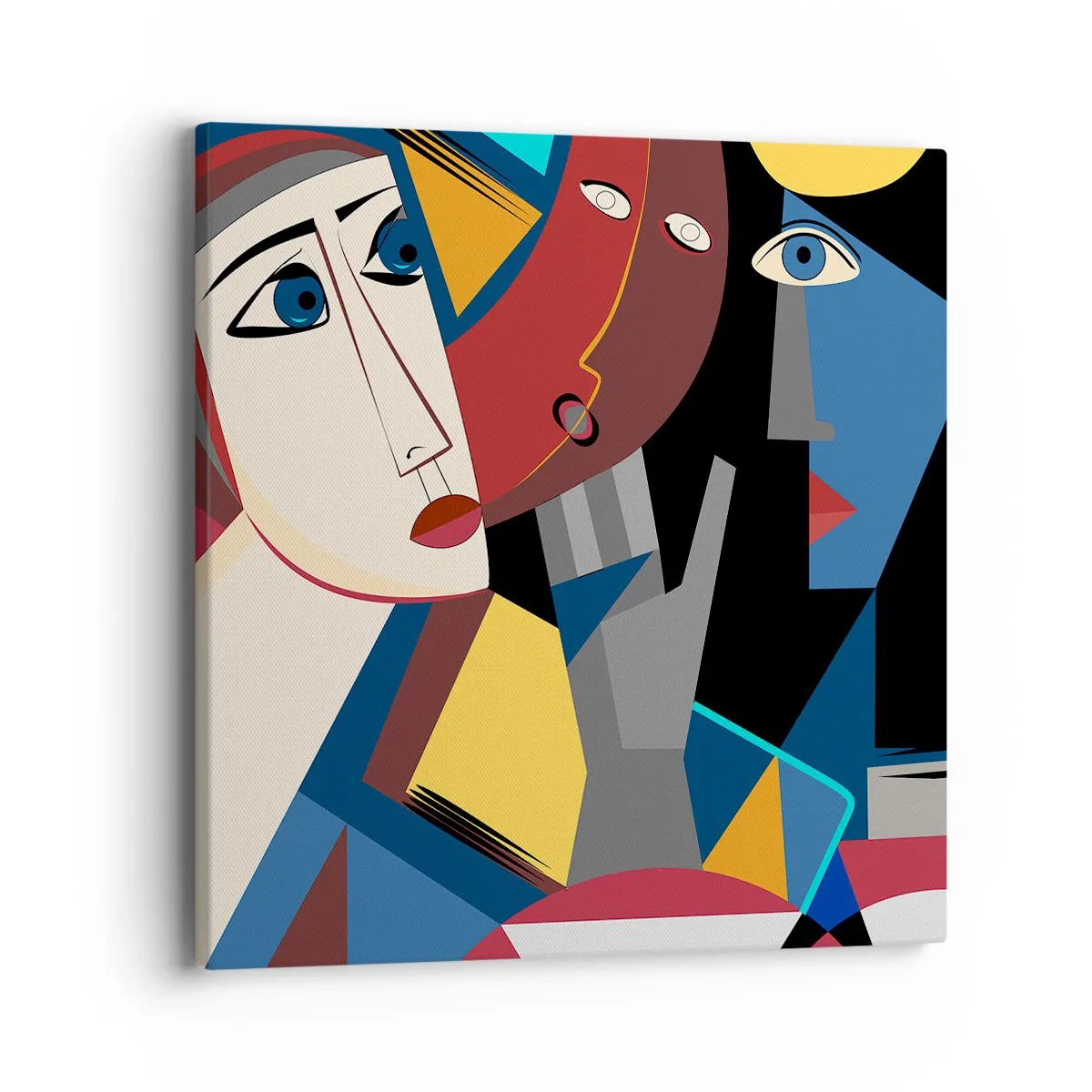Cuadro sobre lienzo - Impresión de Imagen - Conversación cubista - 40x40 cm