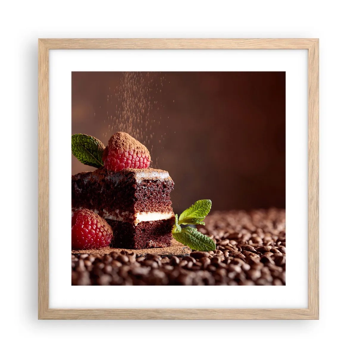 Póster en marco roble claro - La vida es dulce - 40x40 cm