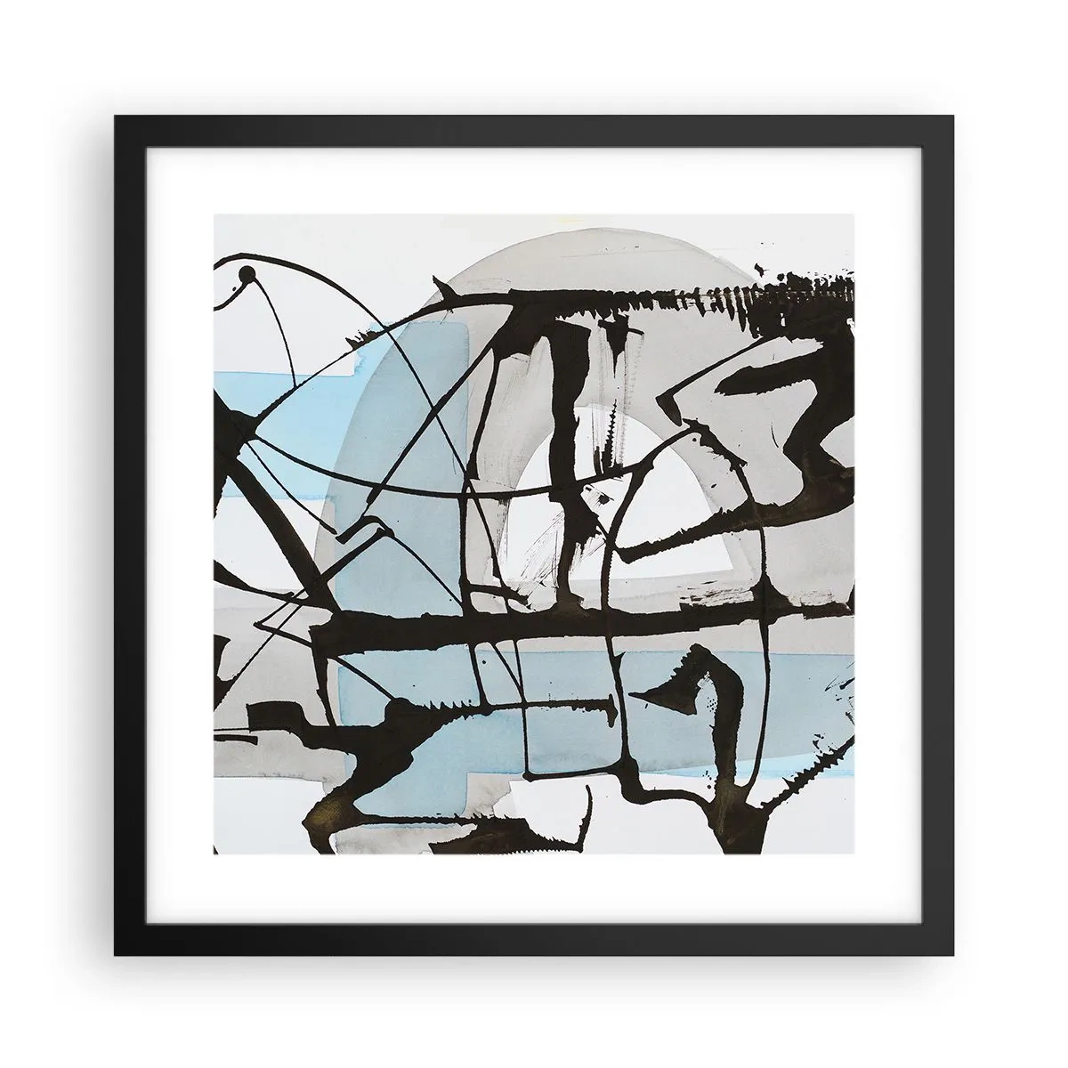 Póster en marco negro - Azul a pesar de todo - 40x40 cm